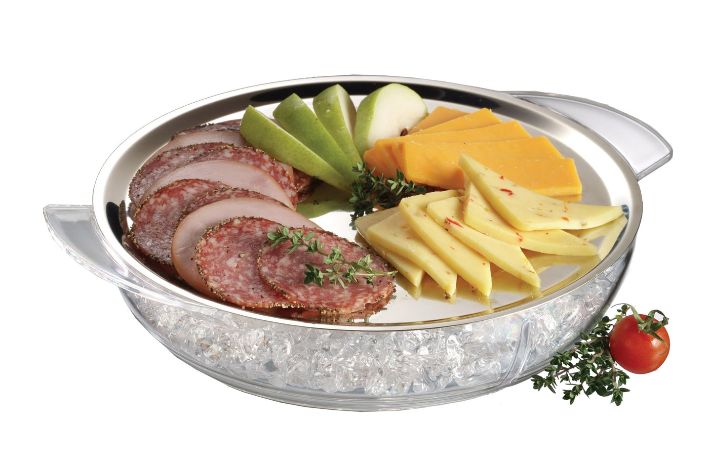 10.5-Inch Stainless-Steel Iced Serving Platter