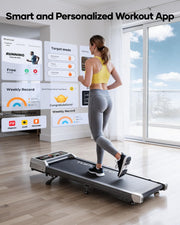Walking Pad Treadmill with Incline 10%, 3.0 HP Brushless Motor Walking Pad Under Desk Treadmills for Home Office with App, Mute Control & LED Display