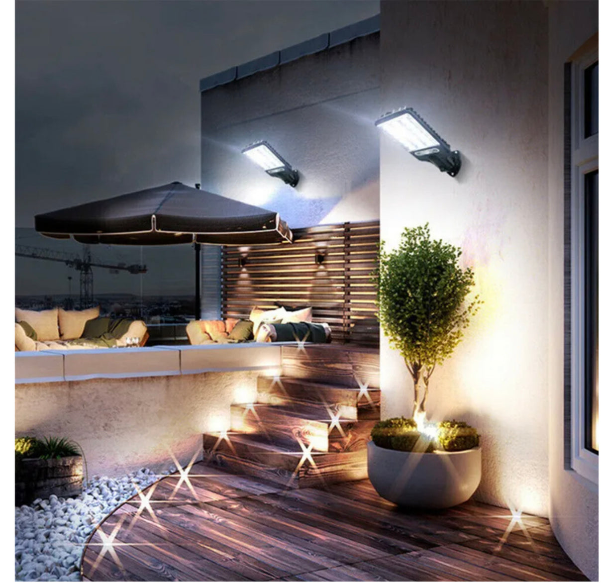 8000W LED Solar Flood Light Motion Sensor Security Wall Yard Street Outdoor Lamp