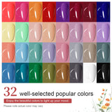 Gel Nail Polish Kit with U V Light 32 Colors Gel Polish Nail Kit Soak Off Gel Nail Set Manicure Tools Nail Gel Kit Gifts for Women