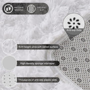 140 × 200 cm White Fluffy Indoor Area Rug