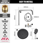 ACA 10-Inch Round Twin Shower Rail Set – Chrome