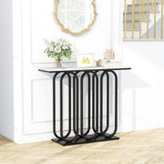 100 cm Faux-Marble Console Table – White & Black