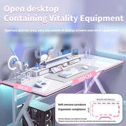 100 cm White K-Shaped Gaming & Office Desk