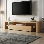 200 cm Oak TV Cabinet with 2 Drawers & Open Shelf