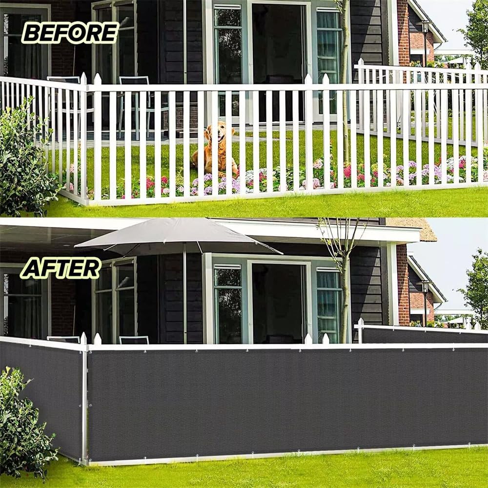 0.9 × 5 m Grey HDPE Balcony & Fence Privacy Screen