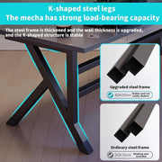 100 cm Carbon-Black K-Shaped Gaming Desk