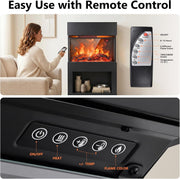 2000W Electric Fireplace Heater with Mantel & Storage