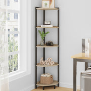 Freestanding Corner Shelf with Metal Frame