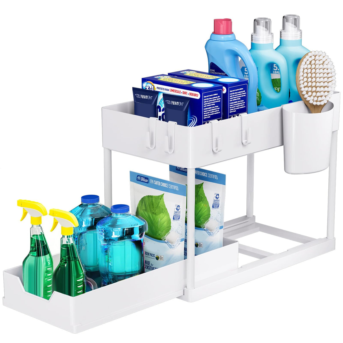 2-Tier Pull-Out Under-Sink Organiser – Black or White