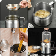 2 L Stainless-Steel Oil Filter Pot with Strainer & Frying Basket