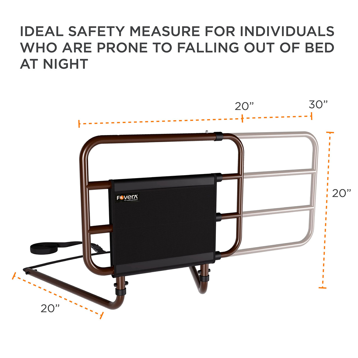 Adjustable Bed Rail for Elderly Adults, Seniors and Surgery Patients - Safety Assist Bar with Storage Pocket, Fits Any Bed & Eases Getting in & Out of Bed