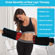 Red Light Belt, Infrared Red Light Pad for Body, Near Infrared Light Lamp for Waist Thighs Shoulder Back Muscle Adjustable & Portable for Office/Home Use, Large Size 120cm Length