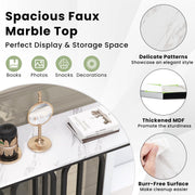 100 cm Faux-Marble Console Table – White & Black