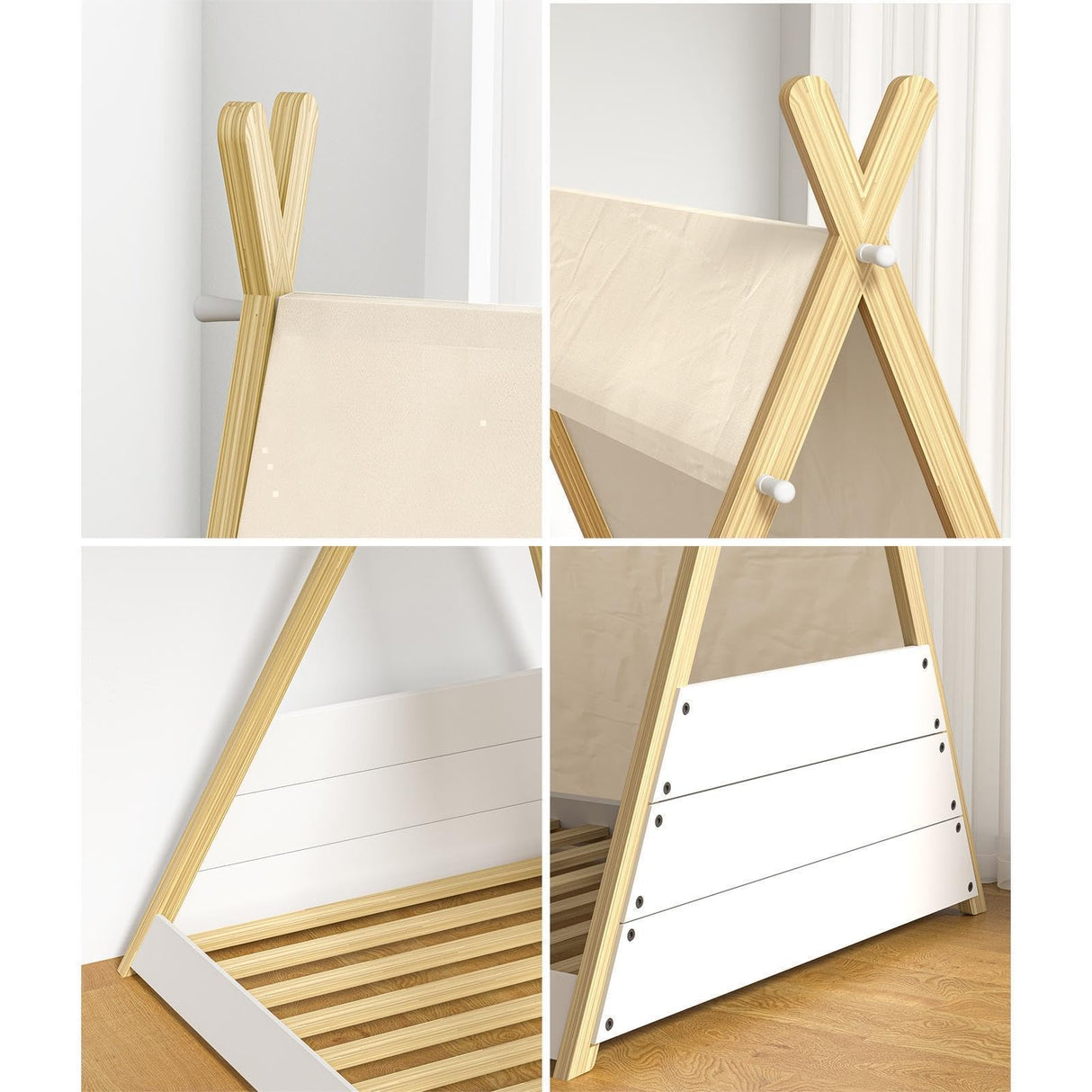 Kids Bed Frame Single Size Bed Wooden Timber Mattress Platfrom