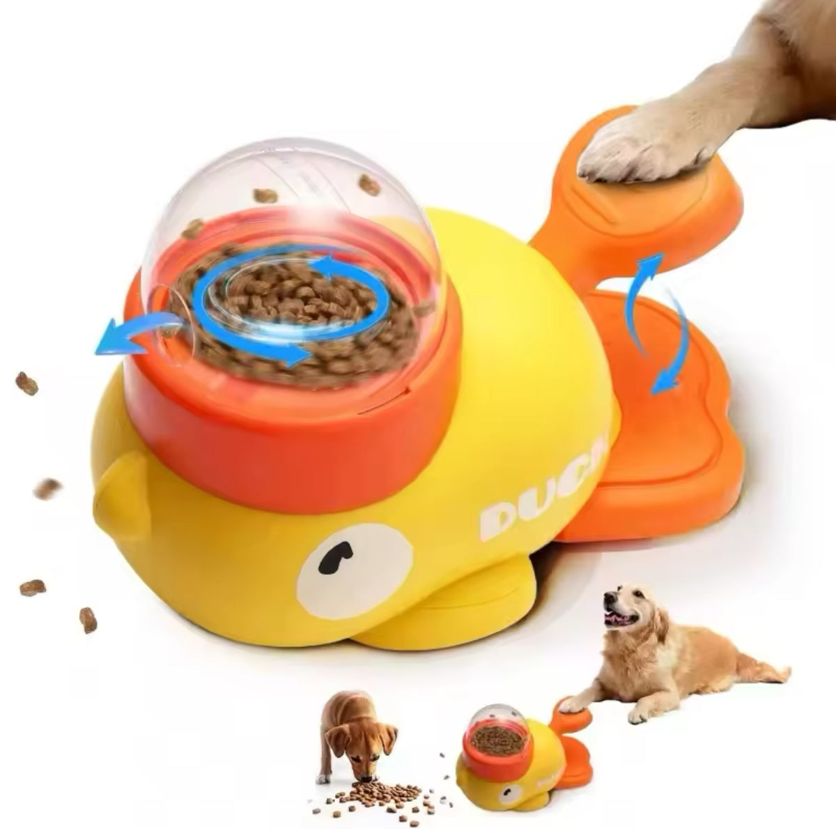 Duck-Shaped Interactive Dog Treat Dispenser Toy