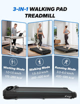 MERACH Walking Pad Treadmill,Under Desk Treadmills for Home & Office,Walking Pad Portable Walk Pad with Max 3.8MPH 40 dB,2 in 1 Quiet Portable Mini Treadmill with Remote Control, APP,LED
