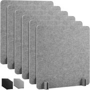 6Pcs Acoustic Desk Divider Desk Partition 60cm x 60cm Stand Up Freestanding Desk Privacy Panel Noise and Visual Distractions Reducing Table Divider for Student Reception Area Office,Light Grey