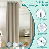 Room Divider, No Drilling Curtain Rods Wall Divider for Room Separation, 120” Tall 114” Wide Adjustable Floor to Ceiling Hanging Partition Room Dividers, Long Heavy Duty Room Divider Curtain Rods
