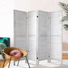 Artiss 4 Panel Room Divider, Folding Wooden Privacy Portable Screen Shelf Dividers Partition Wall Screens Home Pet Child Indoor Balcony Bedroom Furniture, Separator Water-Resistant Brown