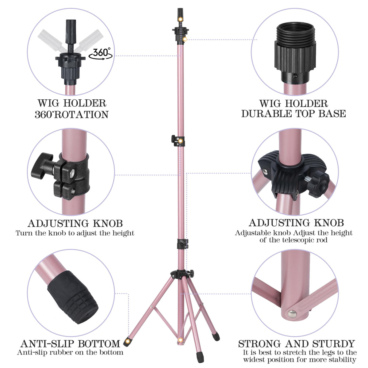 34–57-Inch Pink Wig-Head Tripod Starter Set