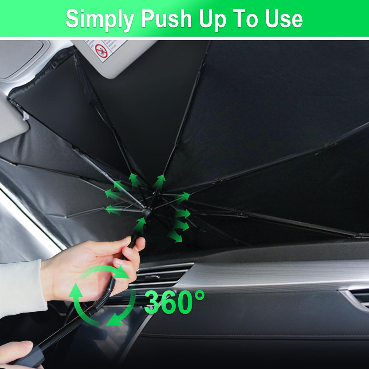 Large 57 × 31in Folding Windshield Sun-Shade Umbrella