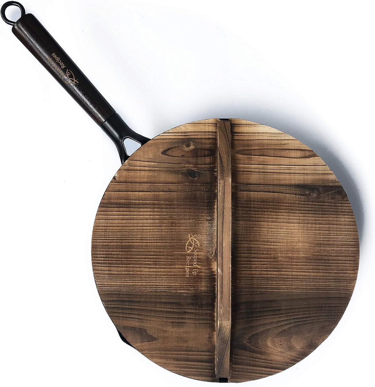 31.8 cm Flat-Bottom Carbon-Steel Wok with Lid & Spatula