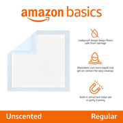 Dog and Puppy Pee Pads with 5-Layer Leak-Proof Design and Quick-Dry Surface for Potty Training, Standard Absorbency, Regular Size, 56 x 56 cm - Pack of 50, Blue & White