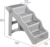 Grey Foldable Pet Steps – Approx. 37 × 58 × 49.5 cm