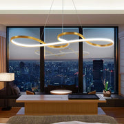 Chandelier Lighting Modern,Stepless Dimming and Color Adjustment Gold Led Chandelier,Ceiling Light Fixture for Dining Room Over Table,Pendant Light for Kitchen Island Lighting via Remote