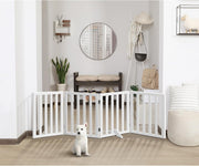 Freestanding Foldable MDF Pet Gate – 3 Sizes, White or Grey