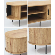 160 cm TV Cabinet with Tambour Sliding Door