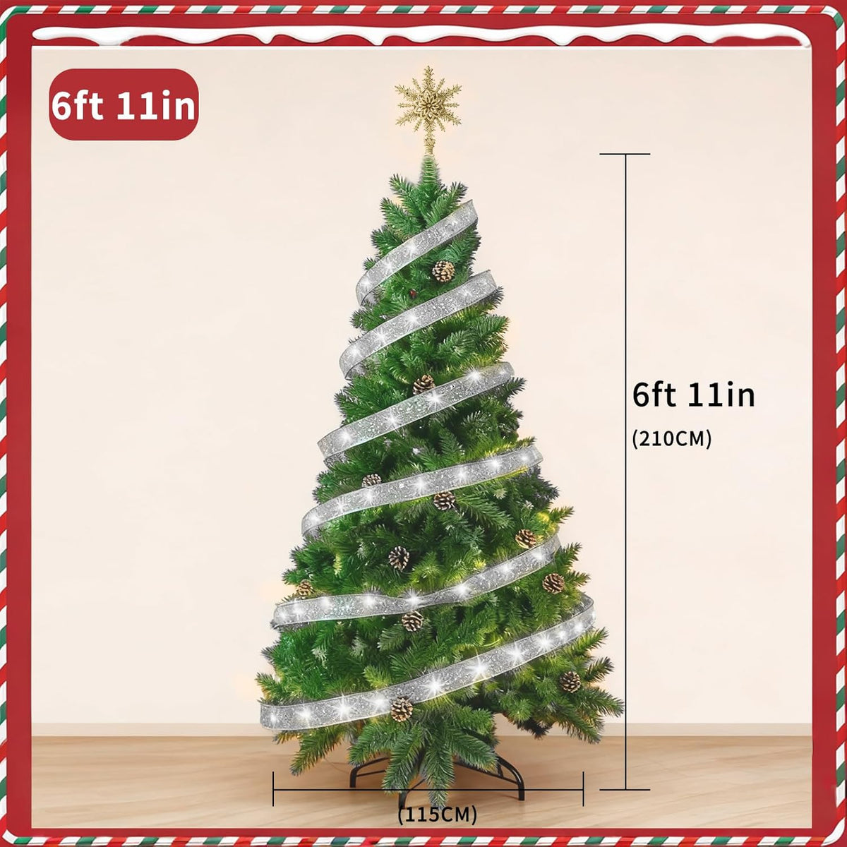 Pop-Up Artificial Christmas Tree with 10 m LED Lights