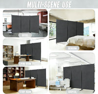 Grey Portable Room Divider, 3 Panel Freestanding Office Dividers, Folding Partition Privacy Wall Screen for Separation, 260 * 50 * 180Cm