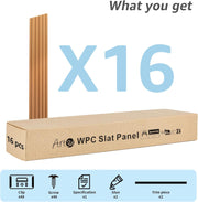 122 × 16 cm WPC Slat Wall Panels – 16 Pack, 2 Finishes