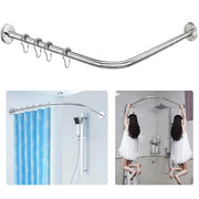 Adjustable L-Shaped Stainless Shower Curtain Rod – 70–100 cm