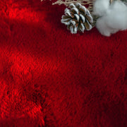 60 × 180 cm Burgundy Faux-Rabbit-Fur Runner