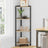 Hzuaneri Corner Shelf Stand, Corner Bookshelf, Storage Standing Shelf Unit with Metal Frame, Plant Stand, Corner Bookcase for Living Room, Home Office, Bedroom, Black CS06006B