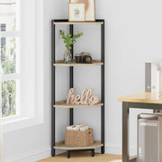 Freestanding Corner Shelf with Metal Frame