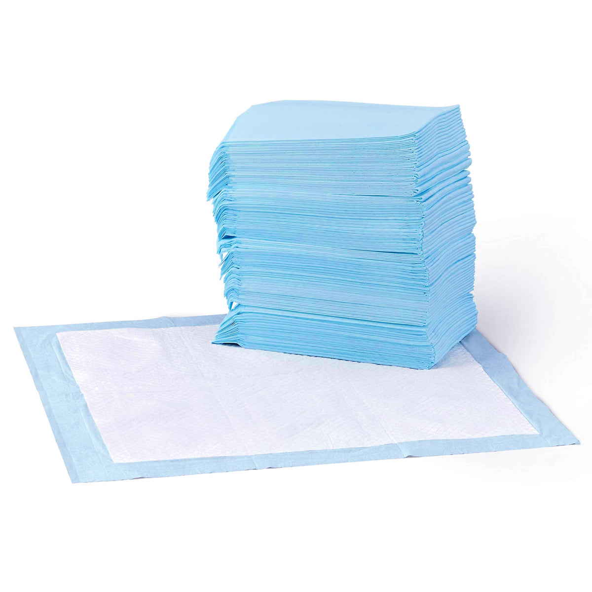 Dog and Puppy Pee Pads with 5-Layer Leak-Proof Design and Quick-Dry Surface for Potty Training, Standard Absorbency, Regular Size, 56 x 56 cm - Pack of 50, Blue & White