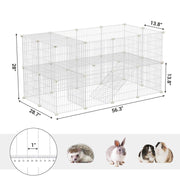 36-Panel Modular Metal Wire Small-Animal Enclosure – Two-Level Indoor Design
