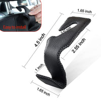 2-Pack Black Microfiber Leather Car Headrest Hooks