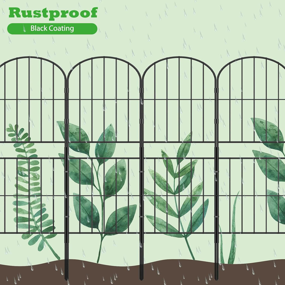 10-Panel Arched Metal Garden Border Fence – 92 × 330 cm