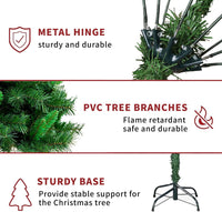 2025 Upgraded 2.1M Artificial Christmas Tree with 10m Integrated LED Lights, Hinged Pop-Up Design for Instant Indoor & Outdoor Decor - Includes Sturdy Stand, Star, Ideal for Home, Office, Party