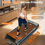 3-in-1 Foldable Walking Pad Treadmill with Handle & 9% Incline – Black