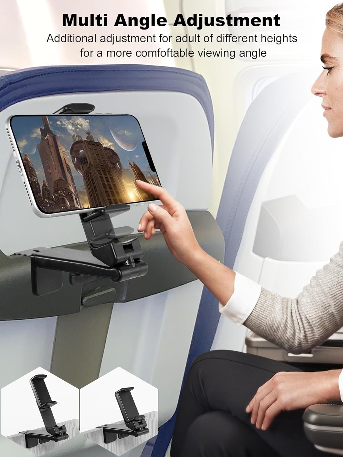 Black 360° Rotating Airplane & Travel Phone Holder