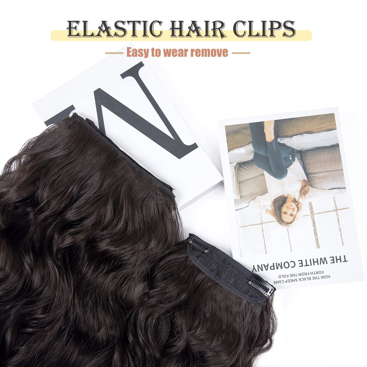 20-Inch Wavy Clip-In Hair Extensions – 4-Piece Blonde Highlight Set