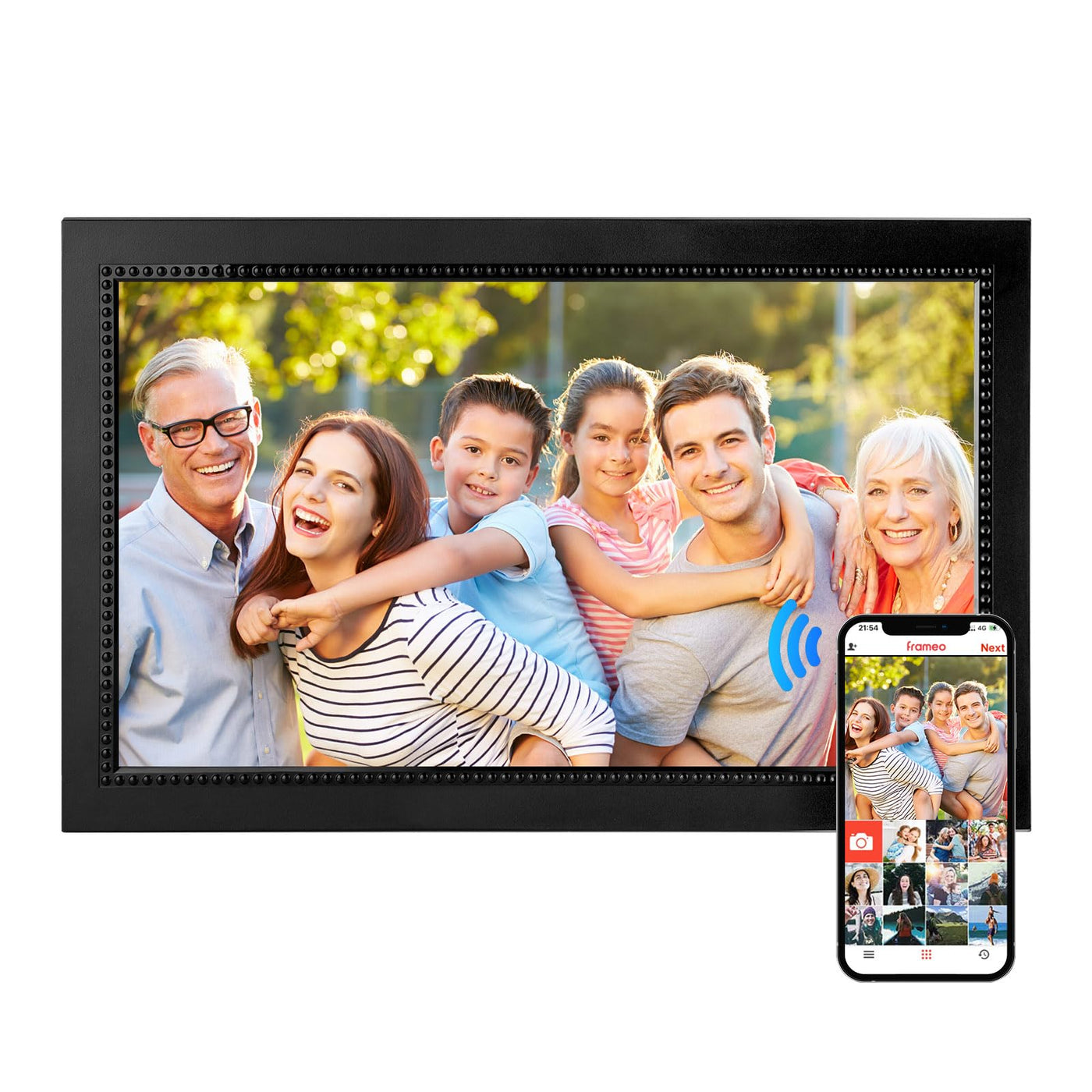 WiFi Digital Picture Frame 32GB Memory 10.1 Inch, 1280x800 HD IPS Touch Screen Photo Frame Electronic, Easy Setup, Share Photos or Videos Anywhere via Free Frameo APP