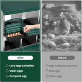 Advwin Chicken Nesting Box, Double Layer 6 Hole Metal Chicken Hen Laying Boxes with Roll Away Egg Collection & Perch, Poultry Nest House Egg Brooder Coop for Hens/Goose/Duck