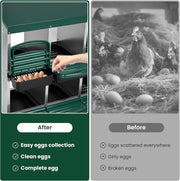Chicken Nesting Box, Double Layer 6 Hole Metal Chicken Hen Laying Boxes with Roll Away Egg Collection & Perch, Poultry Nest House Egg Brooder Coop for Hens/Goose/Duck